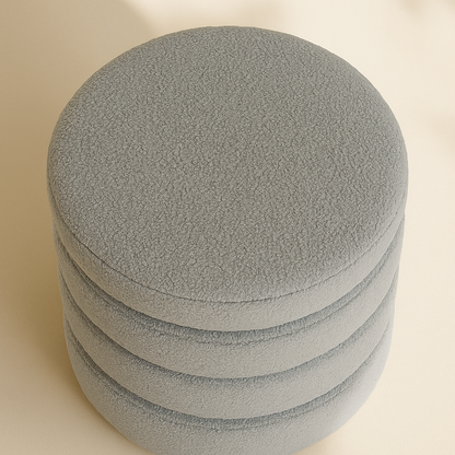Aphia Boucle Fabric Stool | Ottoman