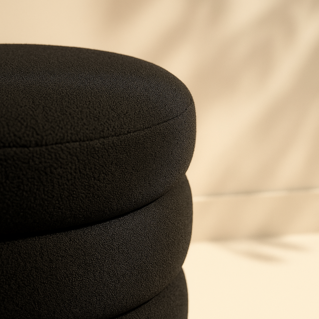 Aphia Boucle Fabric Stool | Ottoman