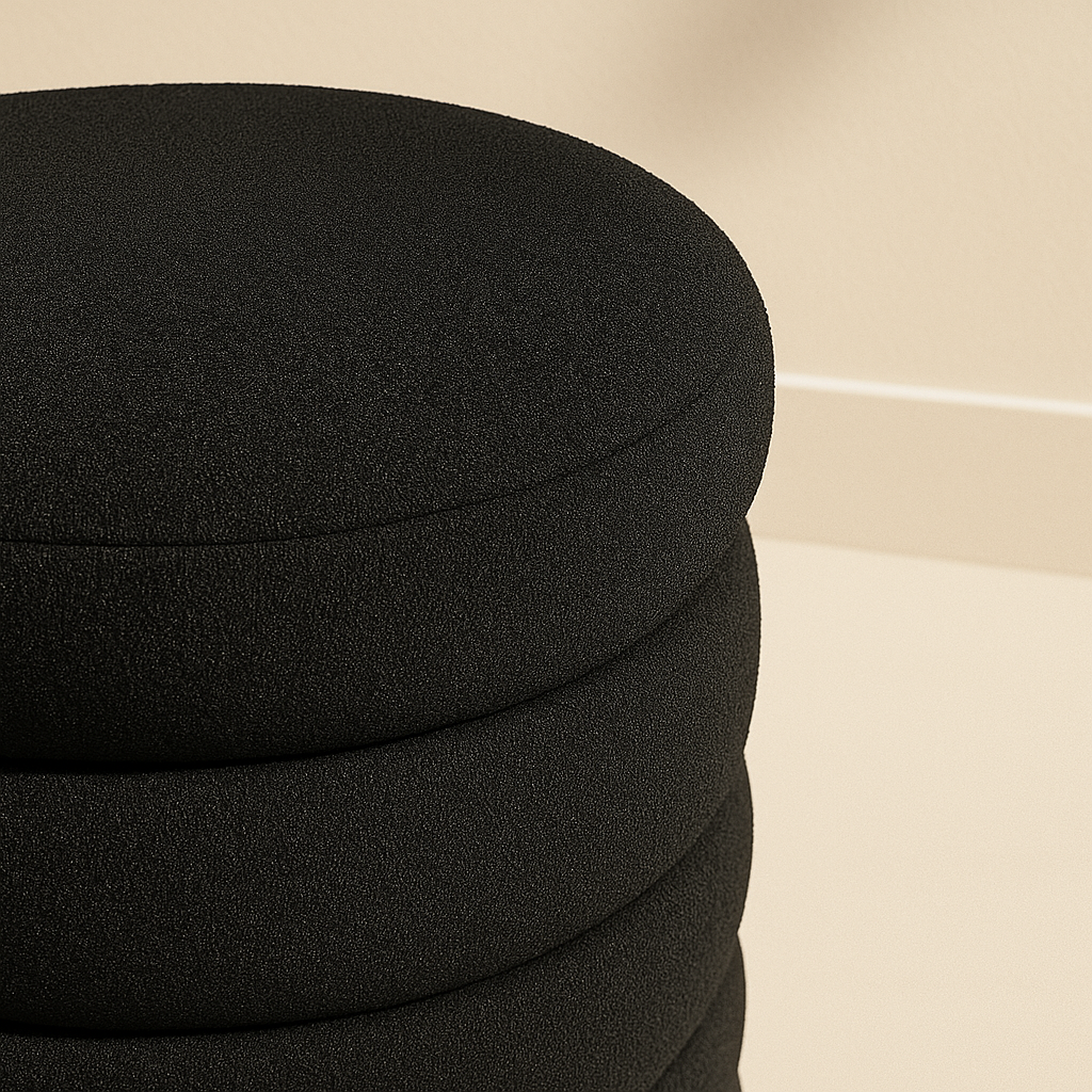 Aphia Boucle Fabric Stool | Ottoman