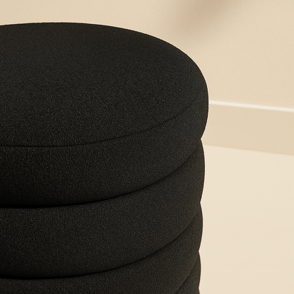 Aphia Boucle Fabric Stool | Ottoman