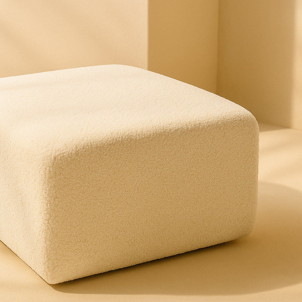 Arc Boucle Fabric Ottoman