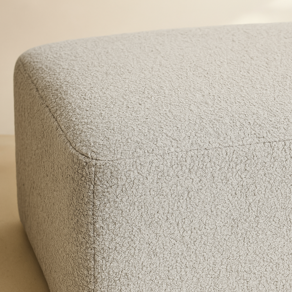 Arc Boucle Fabric Ottoman