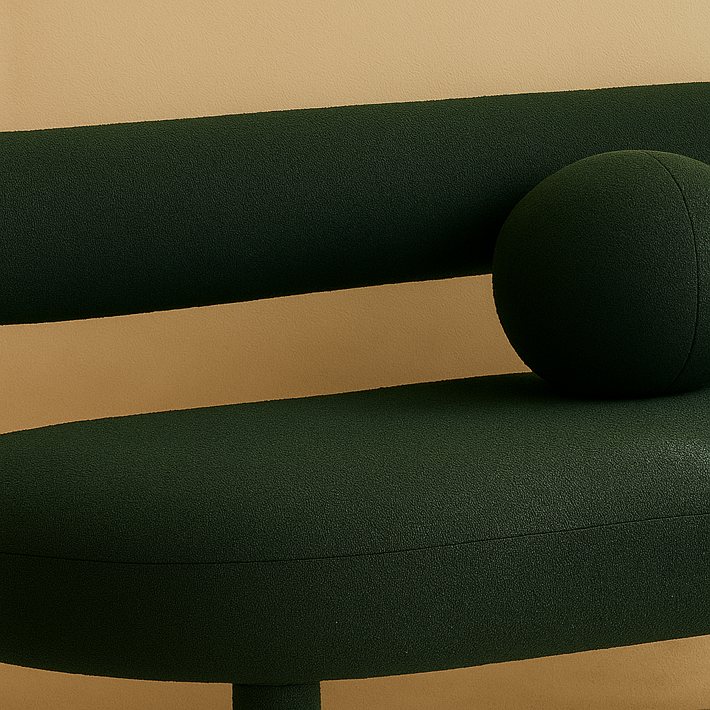 Parlor Boucle Fabric Bench