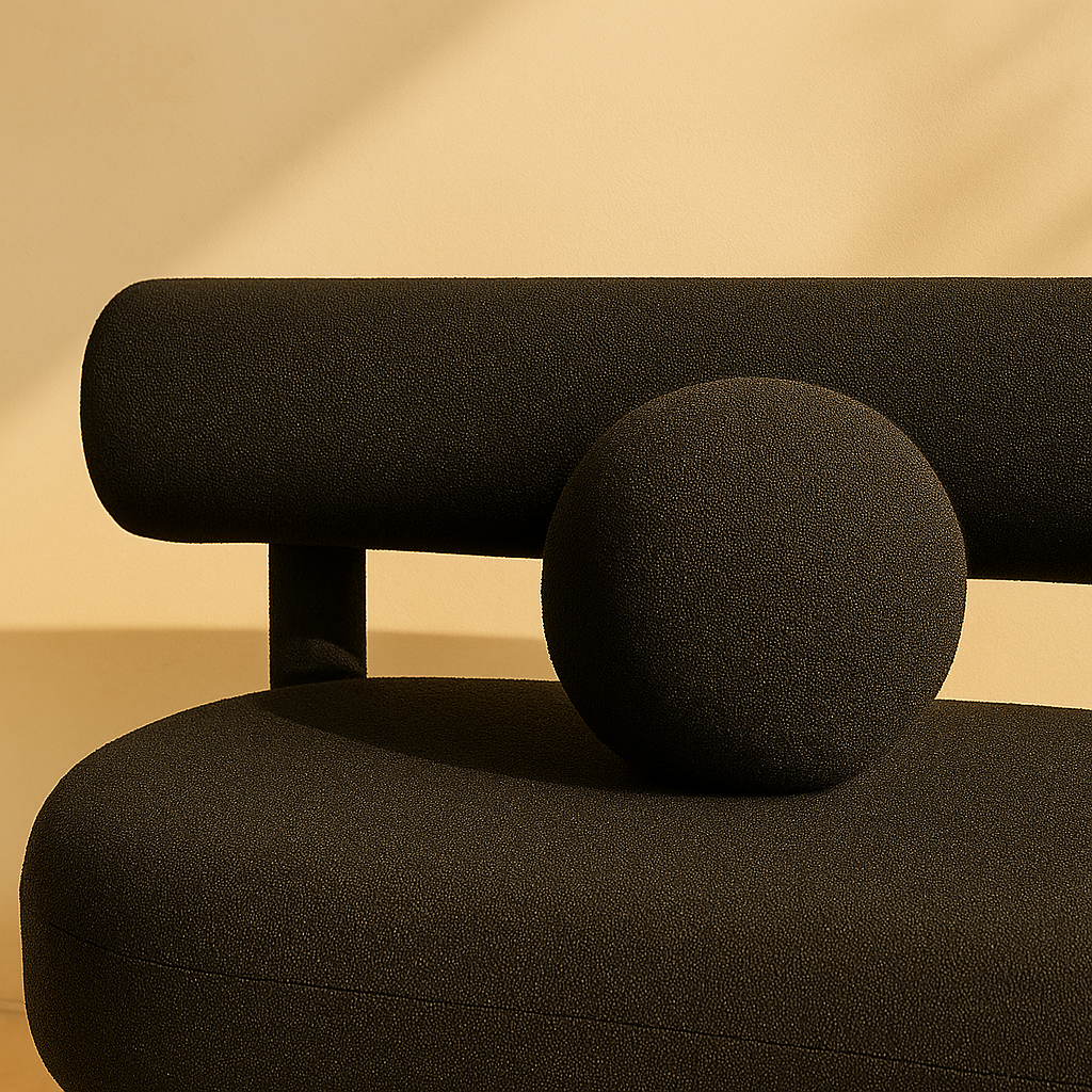 Parlor Boucle Fabric Bench