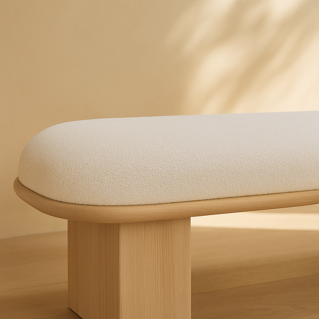 Wilshire Boucle Fabric Bench