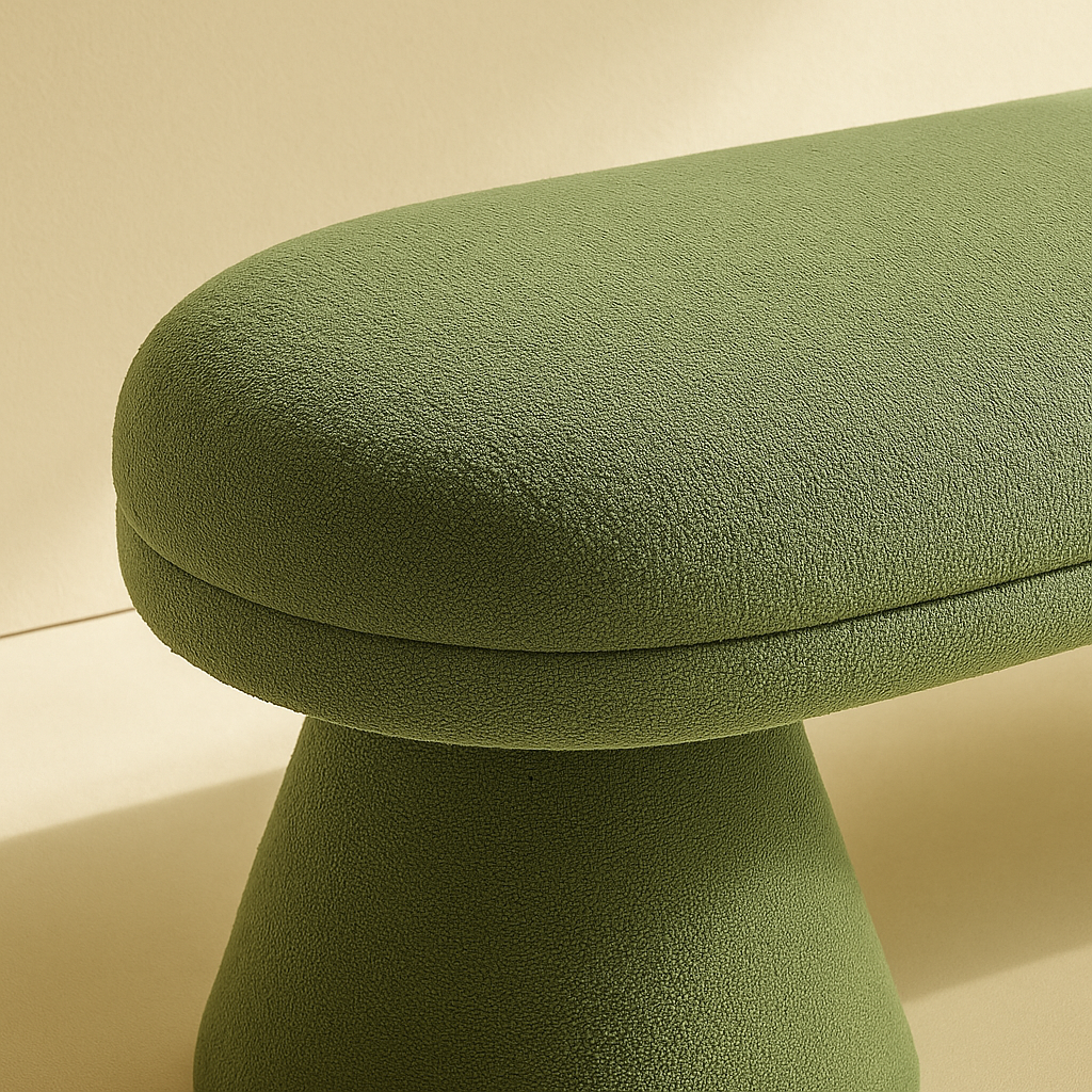 Drum Faux Shearling Bench