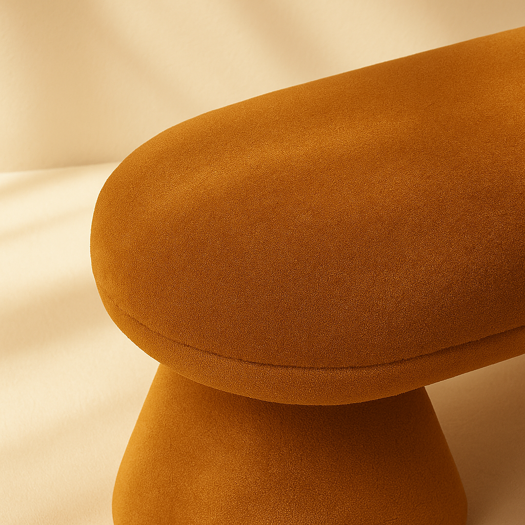 Drum Faux Shearling Bench