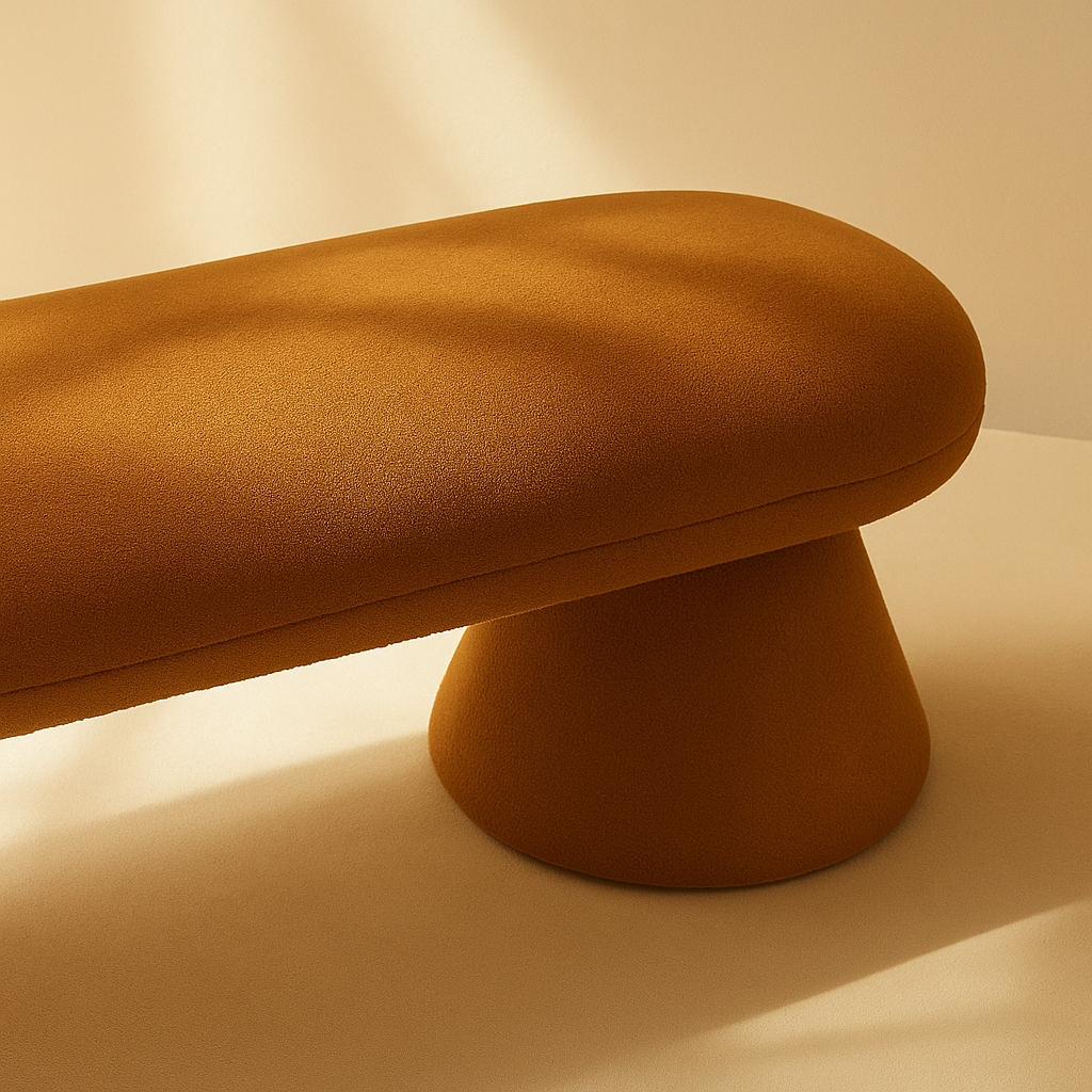 Drum Faux Shearling Bench