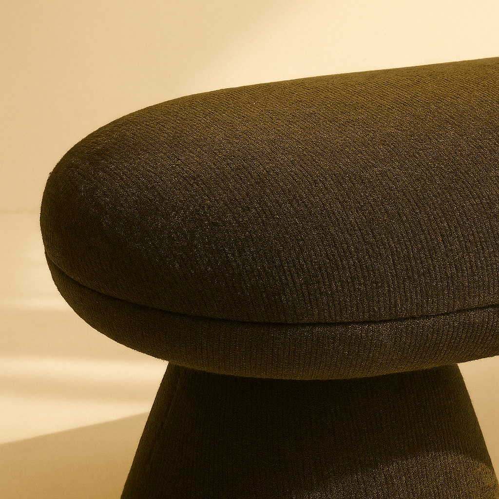 Drum Faux Shearling Bench