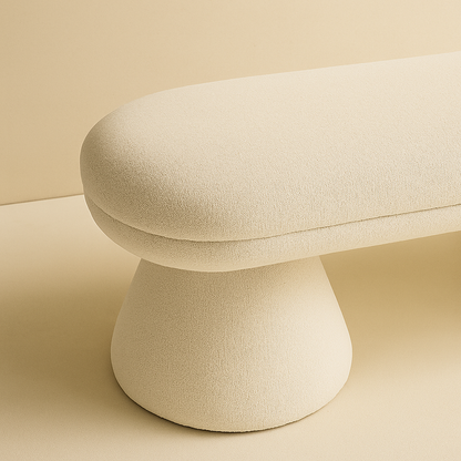 Drum Faux Shearling Bench