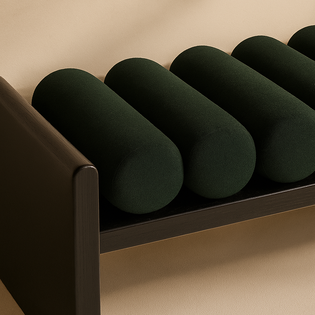 Waverly Boucle Fabric Bench