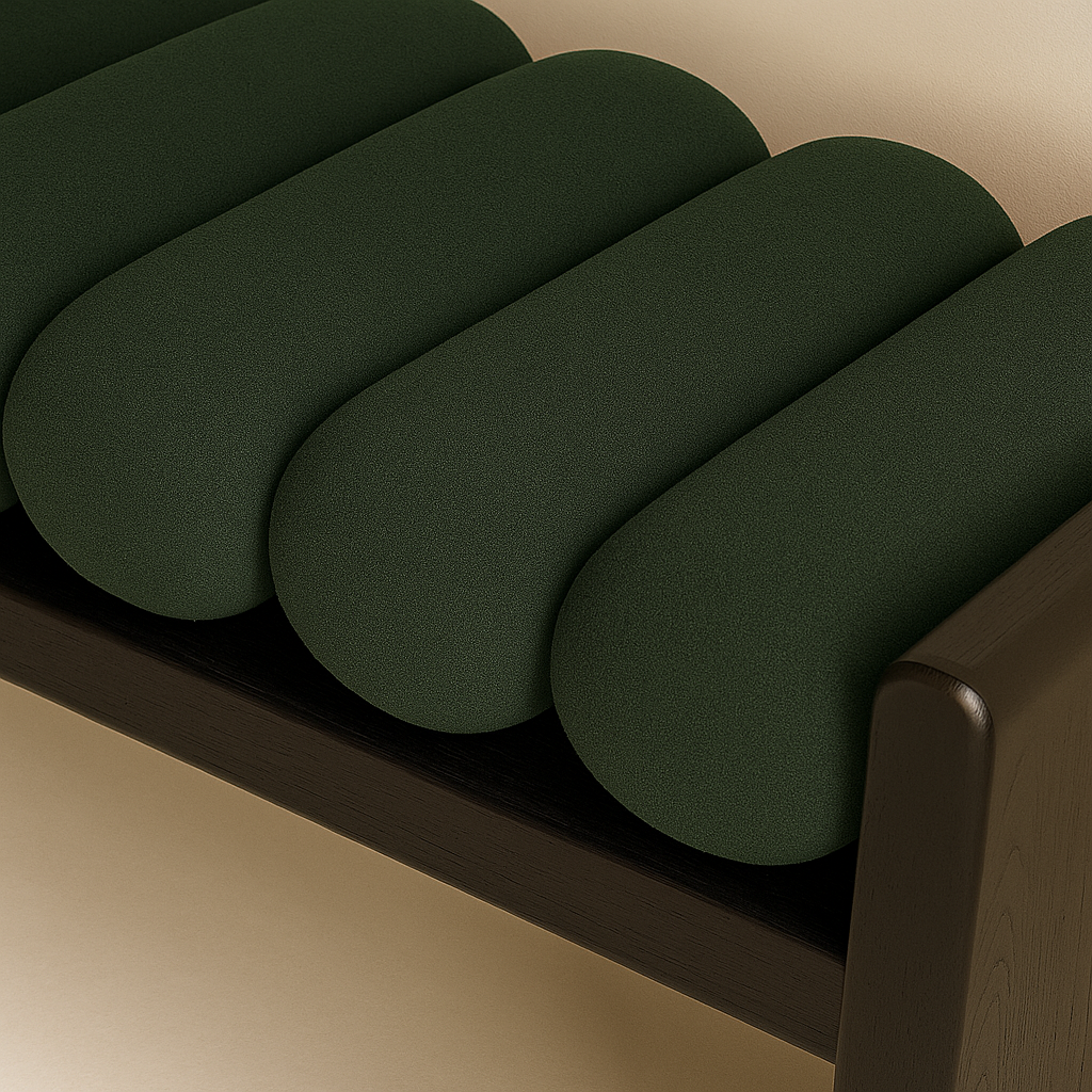 Waverly Boucle Fabric Bench