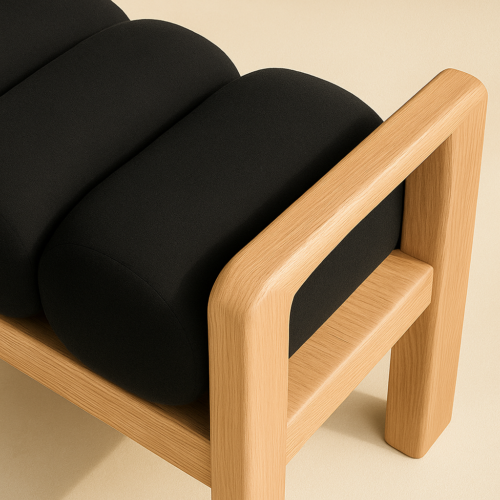 Small Waverly Boucle Fabric Bench