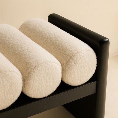 Small Waverly Boucle Fabric Bench