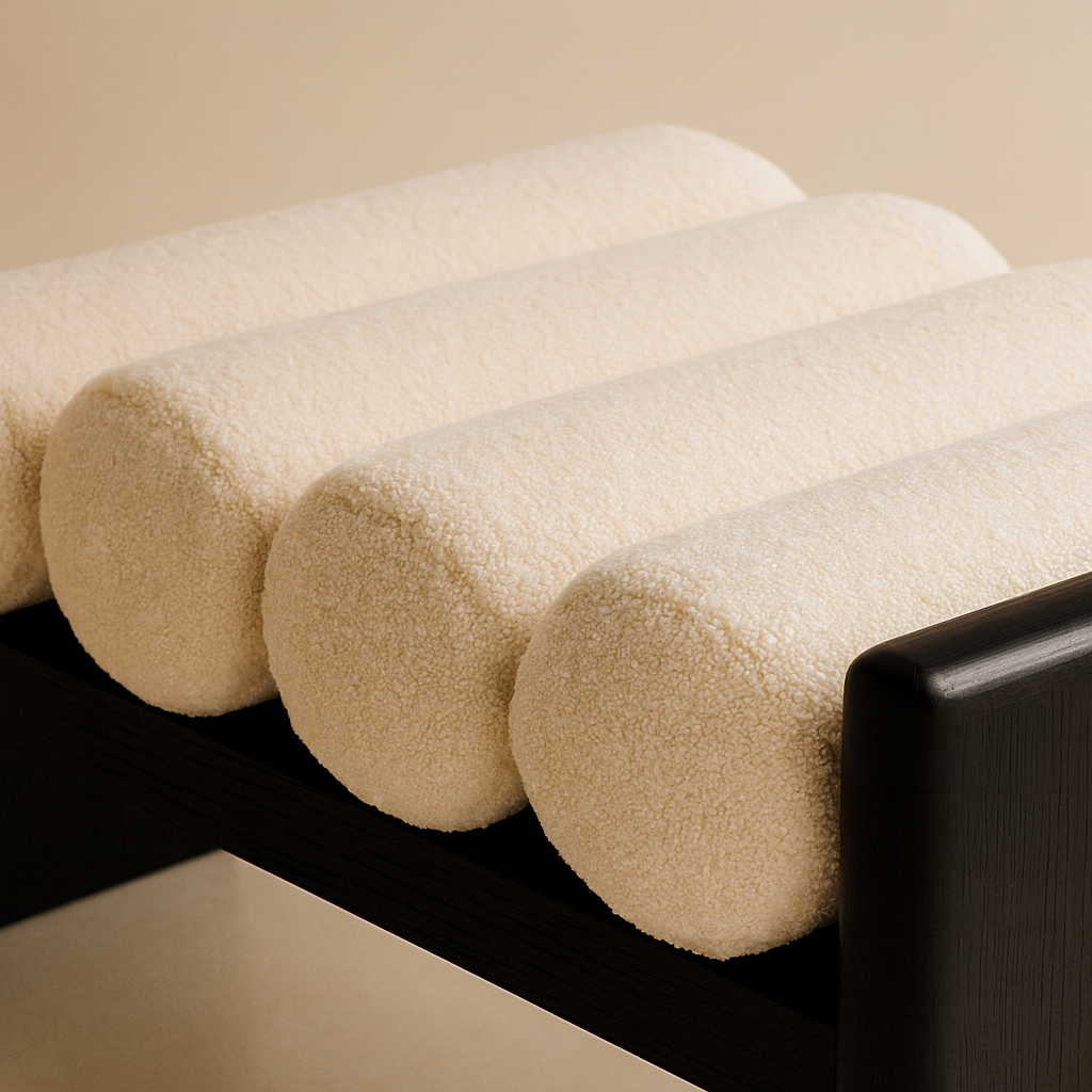 Small Waverly Boucle Fabric Bench