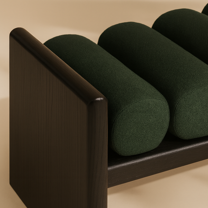 Small Waverly Boucle Fabric Bench