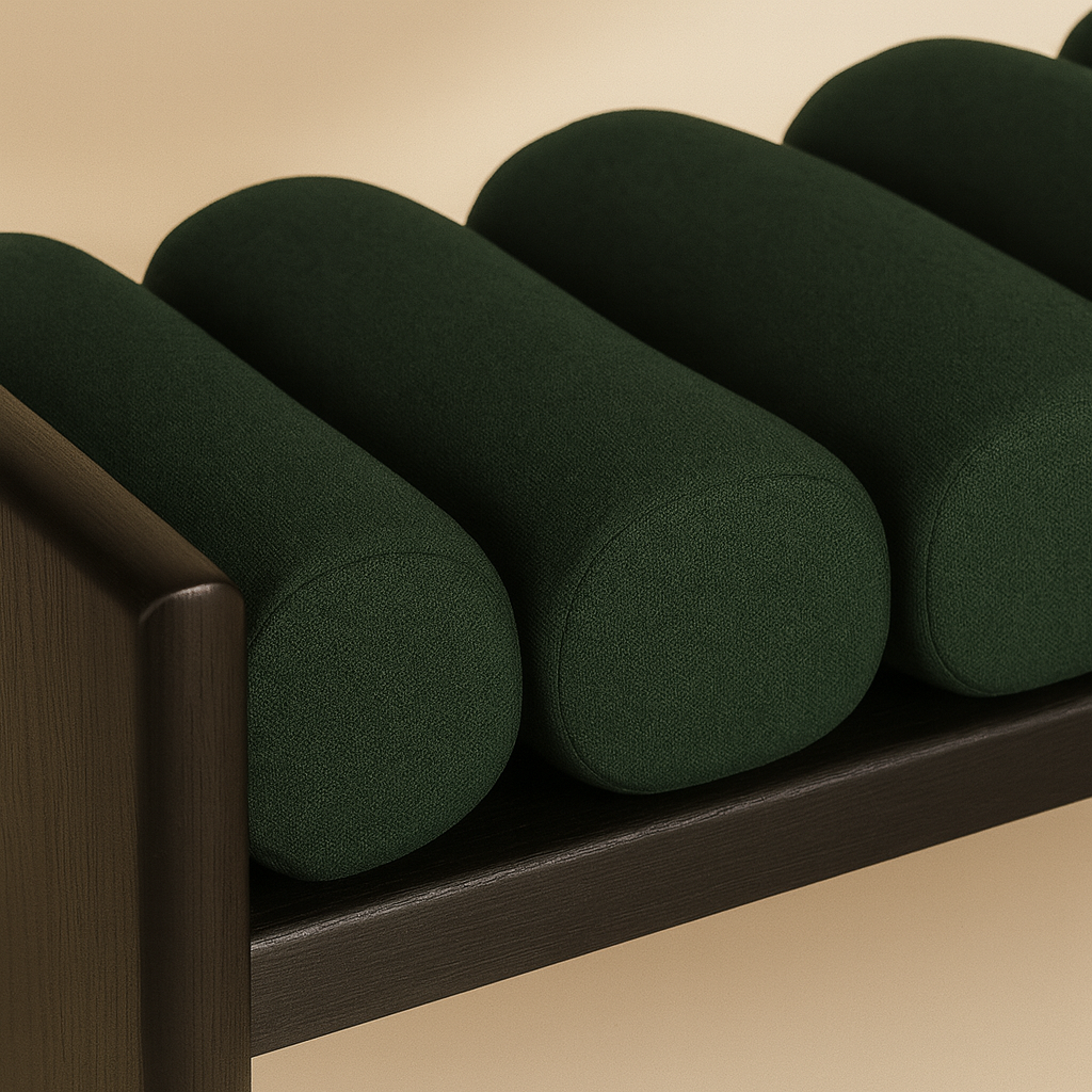 Small Waverly Boucle Fabric Bench