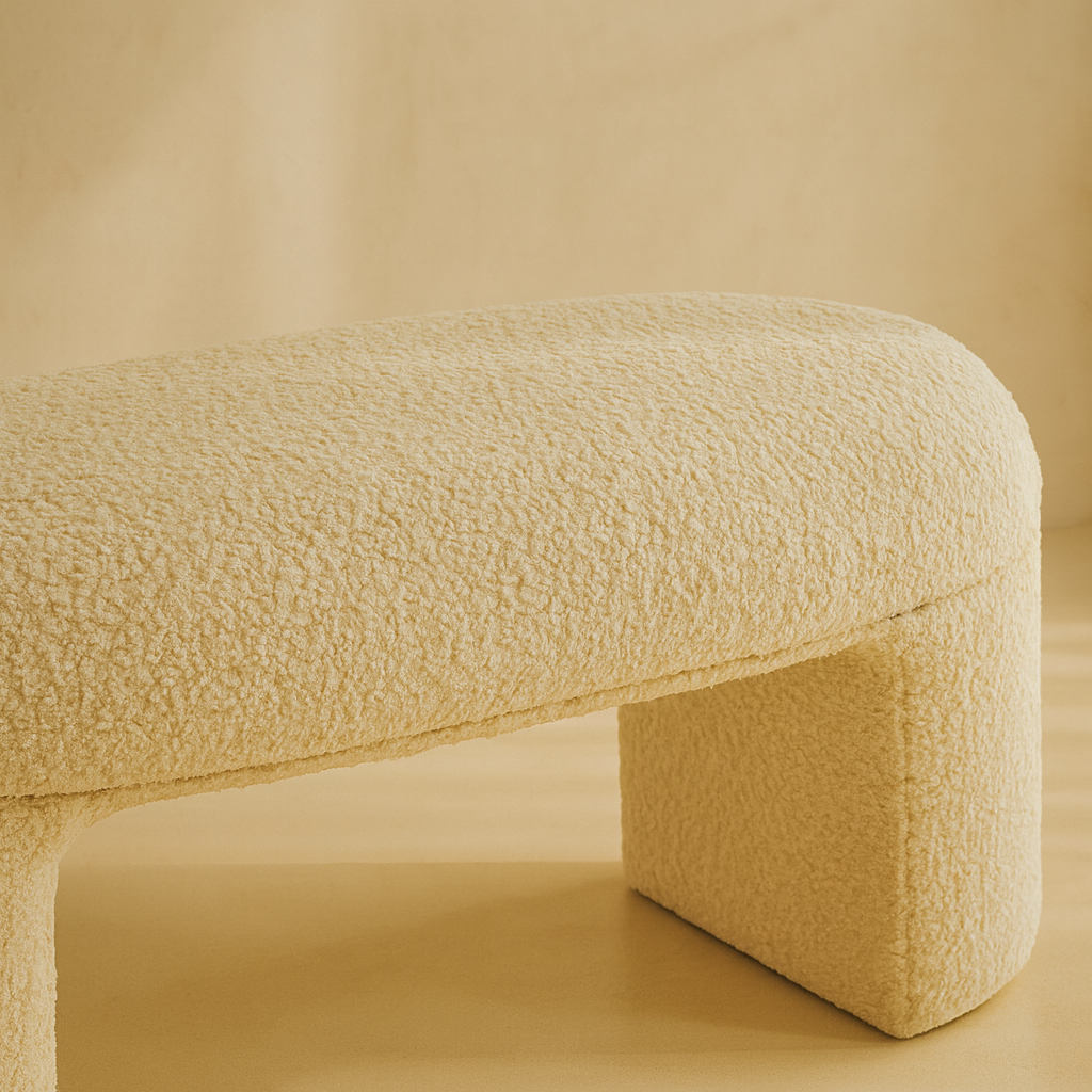 Small Niagara Boucle Fabric Bench