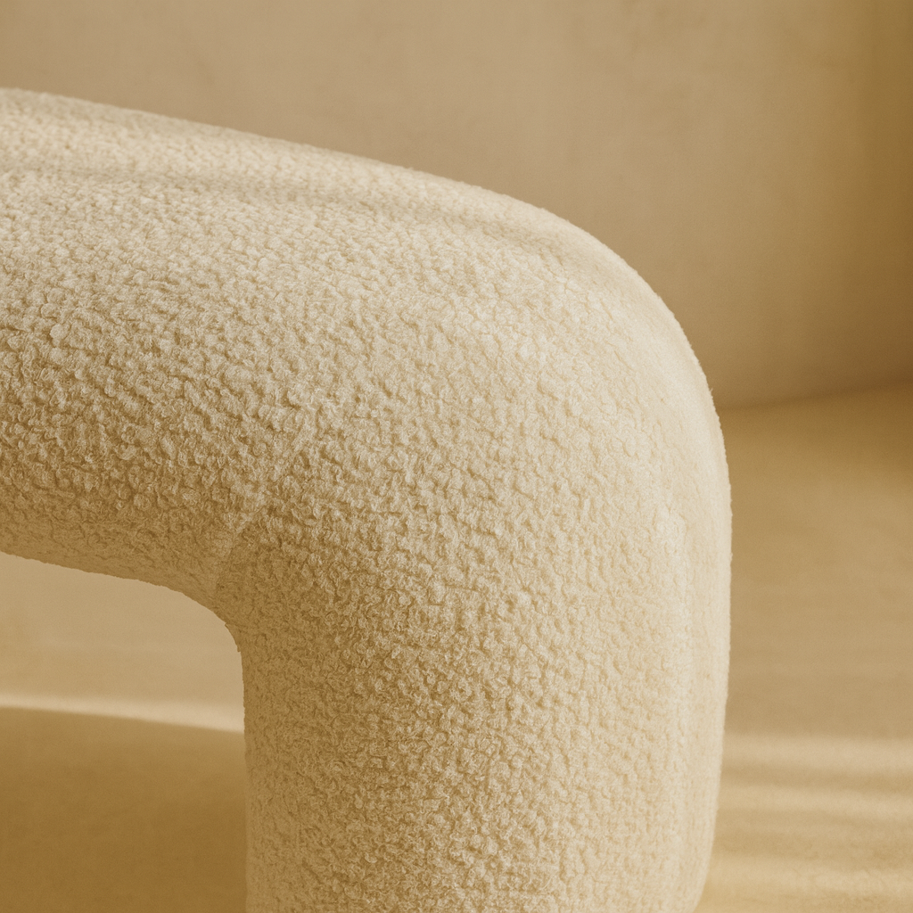 Small Niagara Boucle Fabric Bench