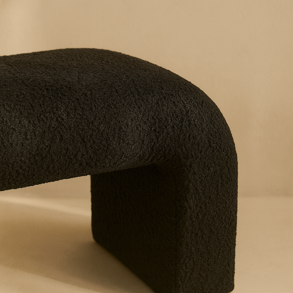 Small Niagara Boucle Fabric Bench