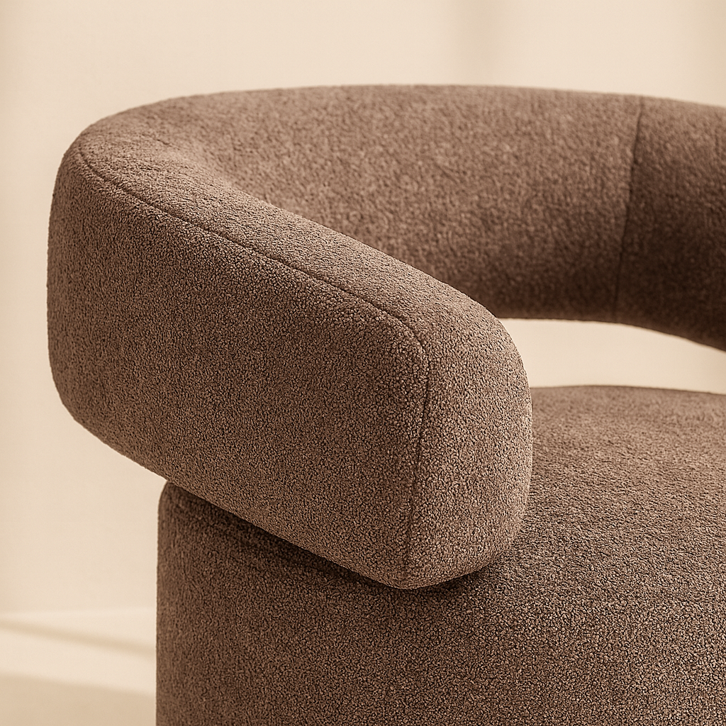 Niya Linen Textured Fabric Swivel Accent Chair