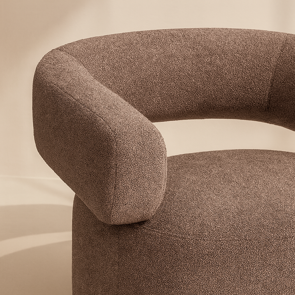 Niya Linen Textured Fabric Swivel Accent Chair