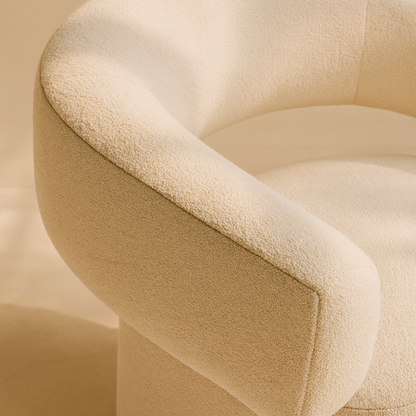 Niya Linen Textured Fabric Swivel Accent Chair