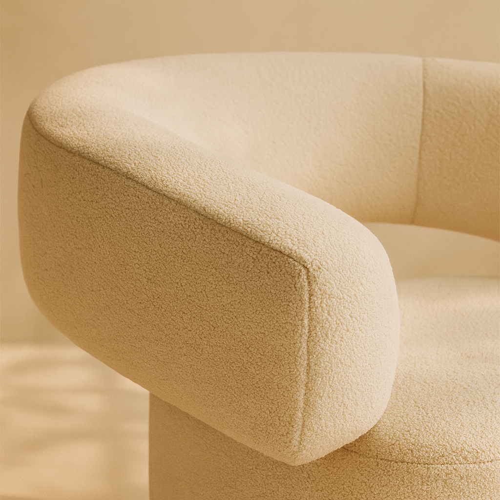 Niya Linen Textured Fabric Swivel Accent Chair