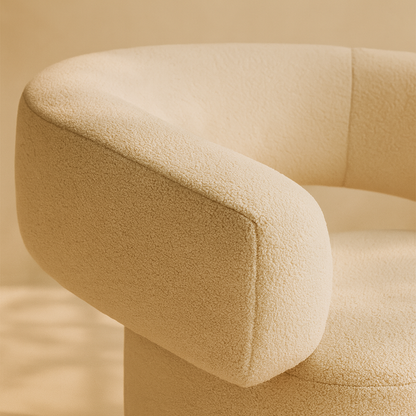 Niya Linen Textured Fabric Swivel Accent Chair