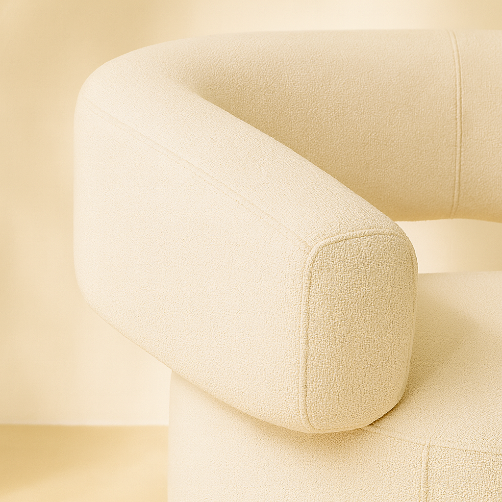 Niya Linen Textured Fabric Swivel Accent Chair