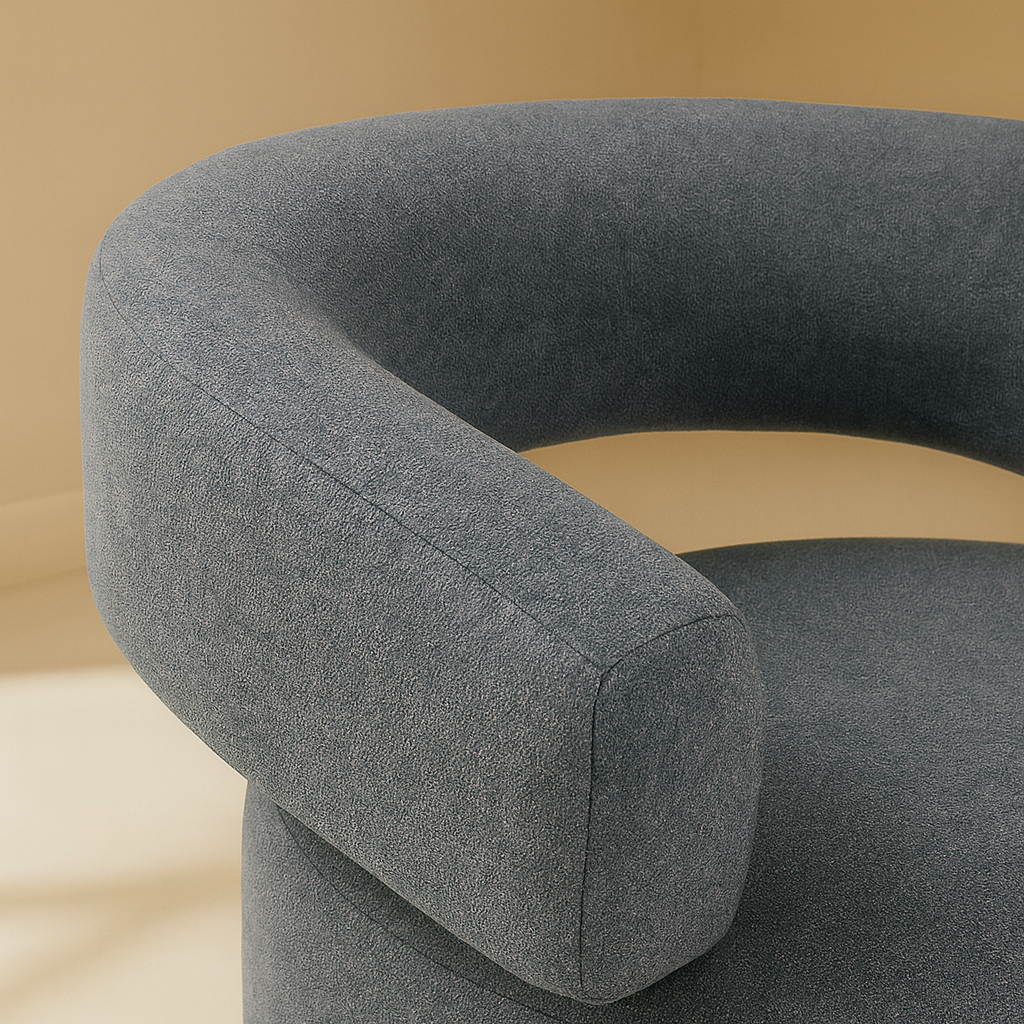 Niya Linen Textured Fabric Swivel Accent Chair