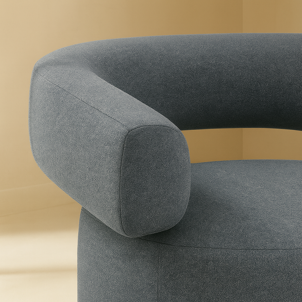 Niya Linen Textured Fabric Swivel Accent Chair