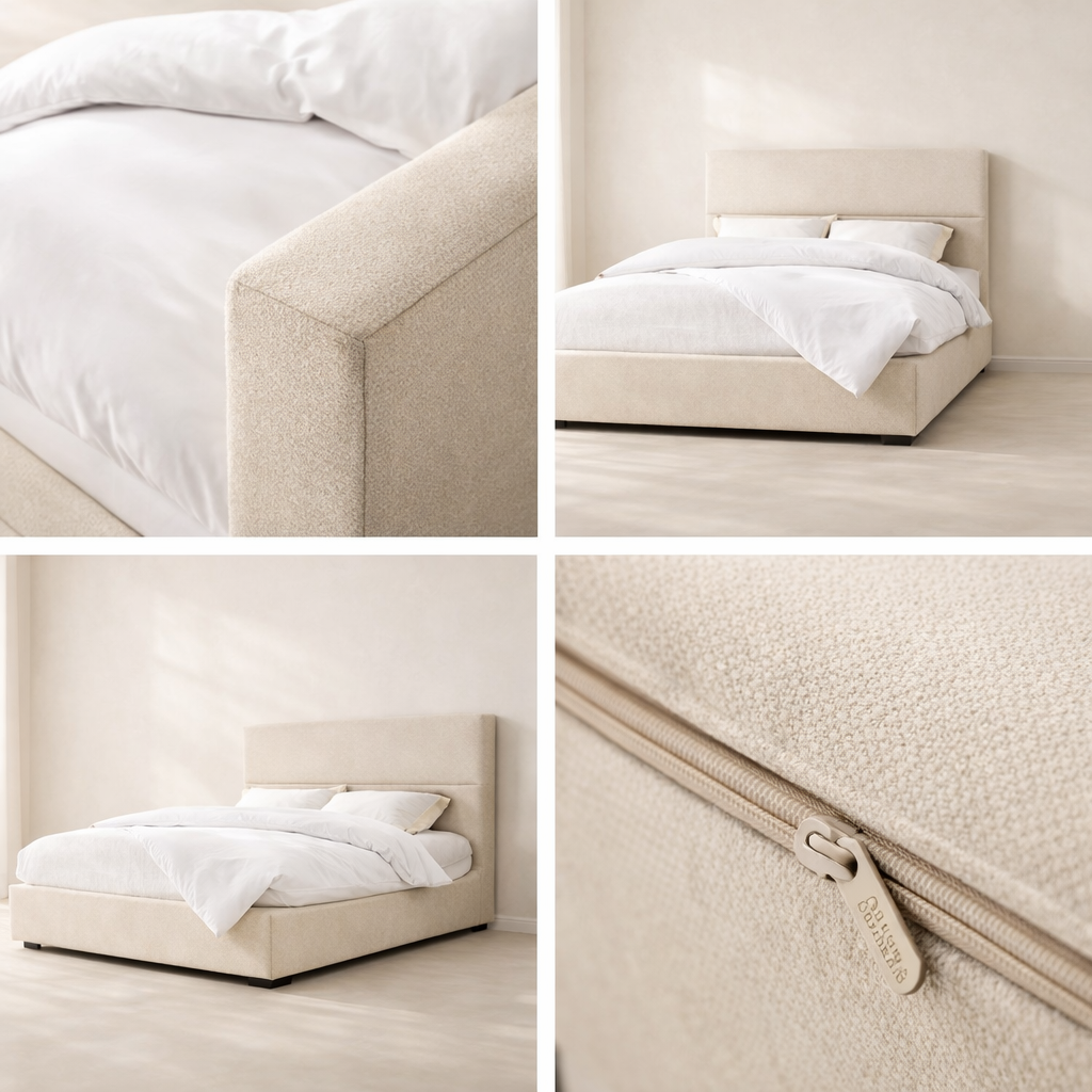 Alfie Linen Fabric Bed
