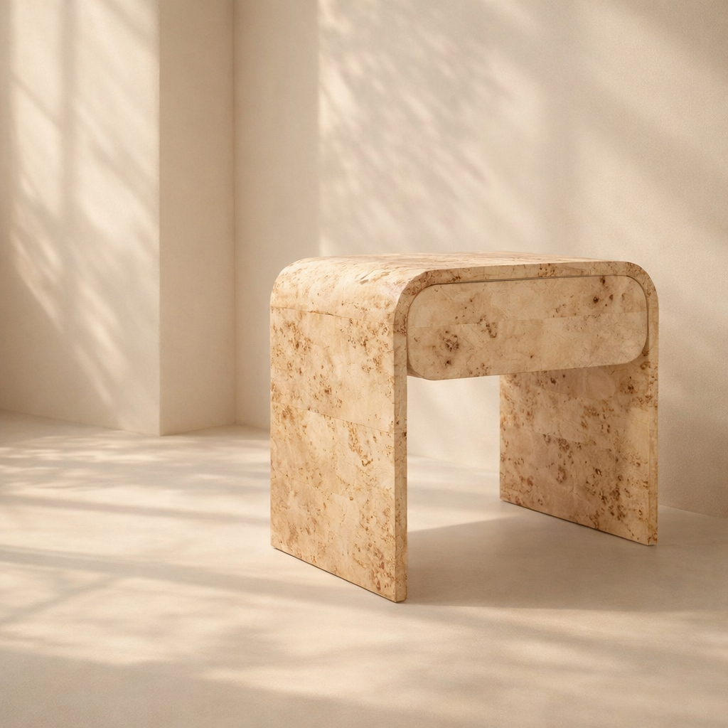 Cresthill Burl Wood Nightstand