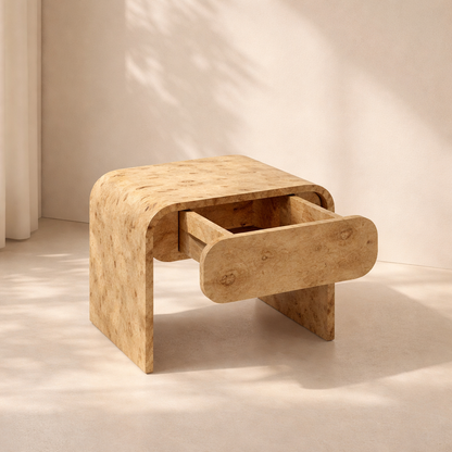 Cresthill Burl Wood Nightstand