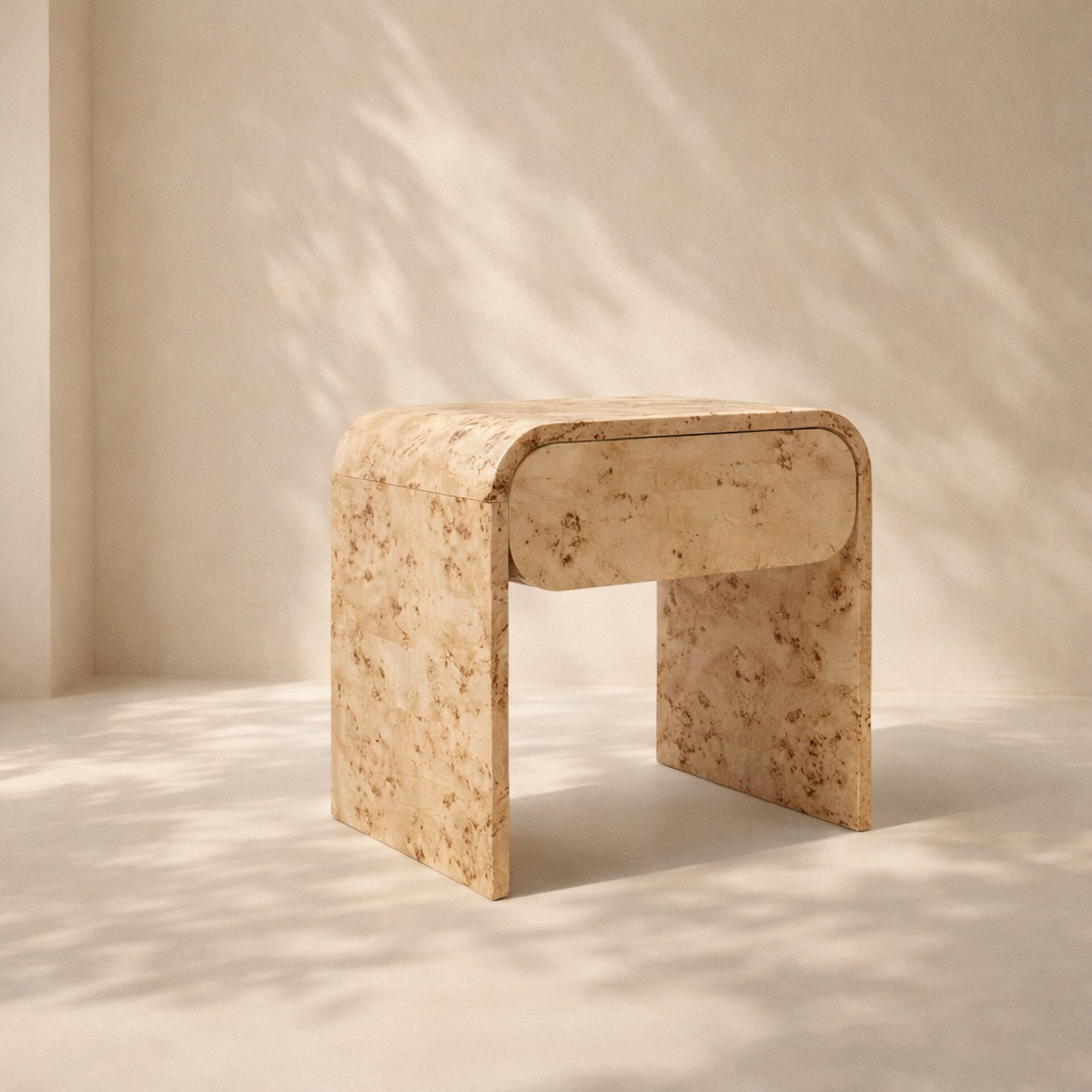 Cresthill Burl Wood Nightstand