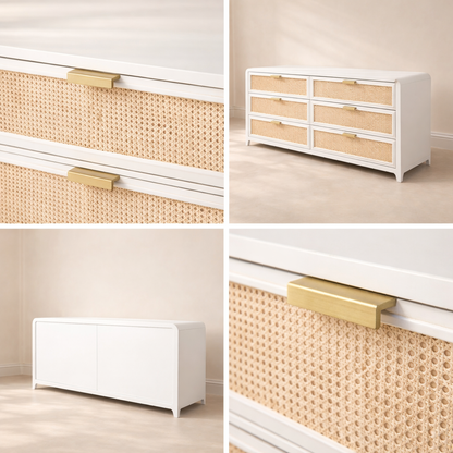 Sage solid Wood and Natural Cane Dresser