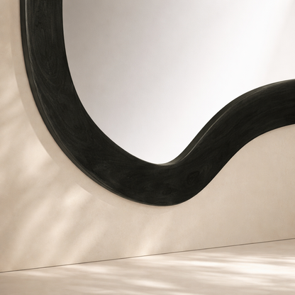 Oblique Acacia Wood Mirror