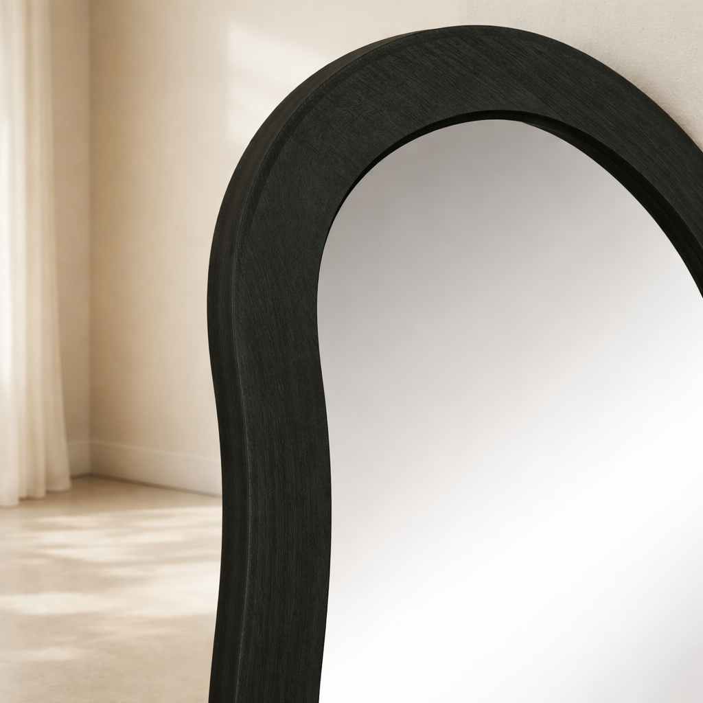 Oblique Acacia Wood Mirror