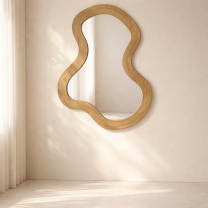 Oblique Acacia Wood Mirror