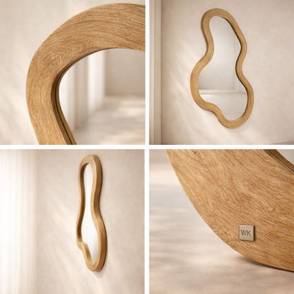 Oblique Acacia Wood Mirror