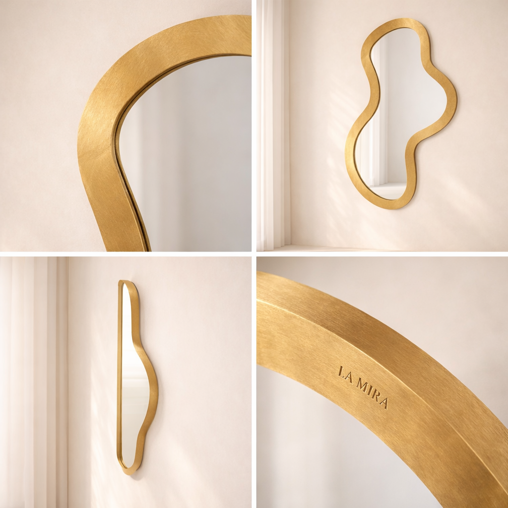 Oblique Iron Frame Mirror