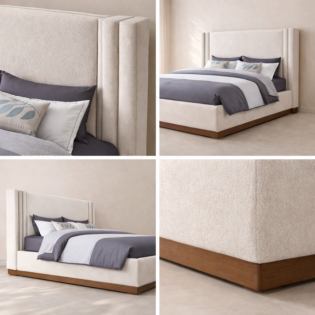 Halton Boucle Fabric Bed