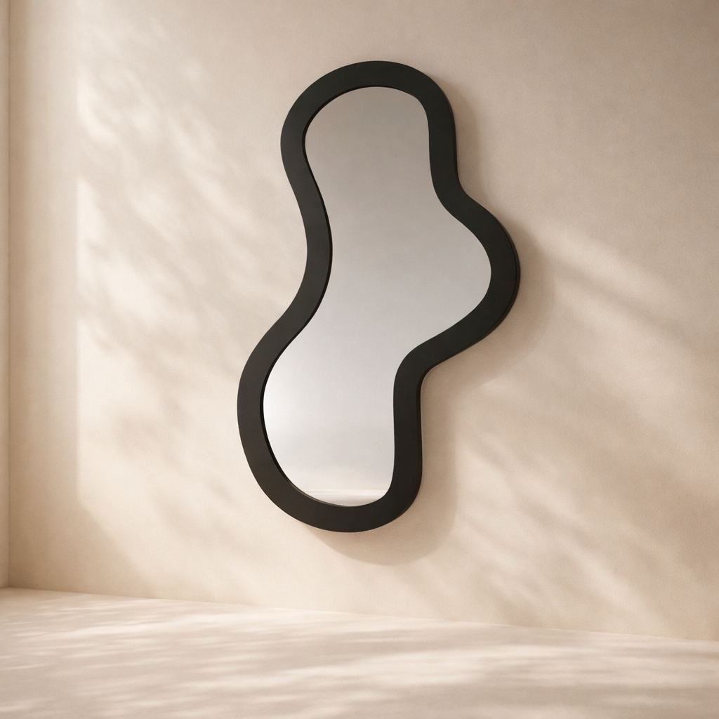 Oblique Acacia Wood Mirror