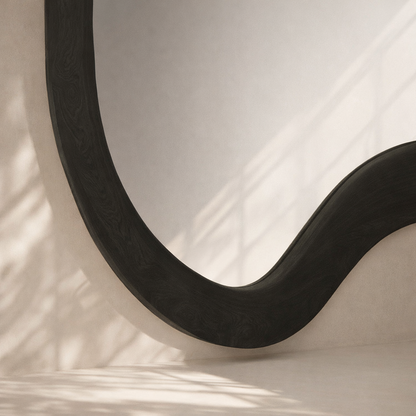 Oblique Acacia Wood Mirror