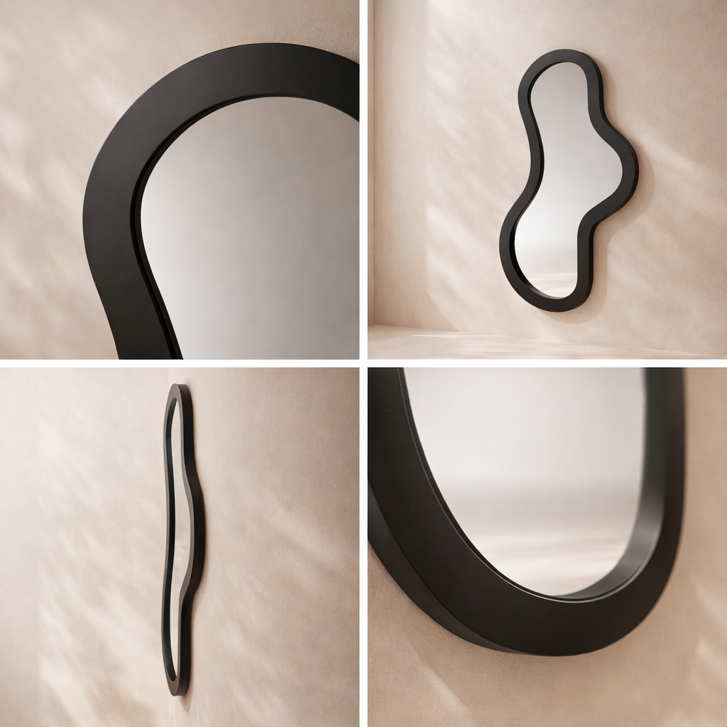 Oblique Acacia Wood Mirror