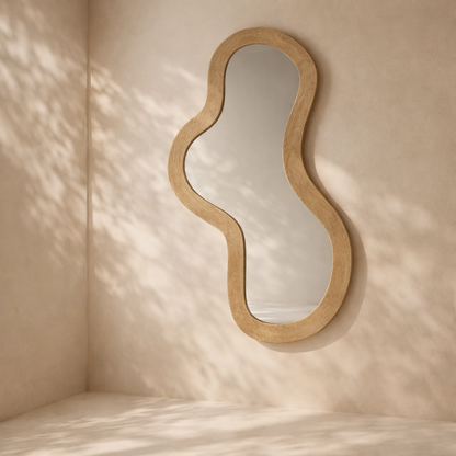Oblique Acacia Wood Mirror