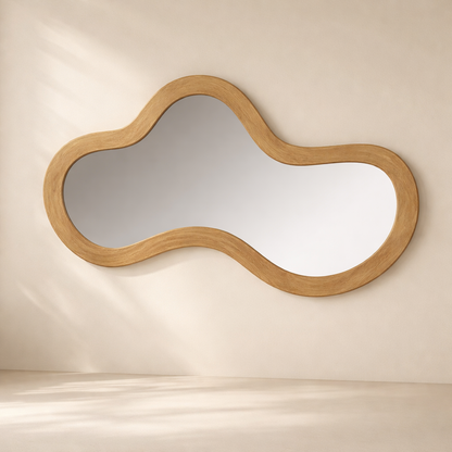 Oblique Acacia Wood Mirror