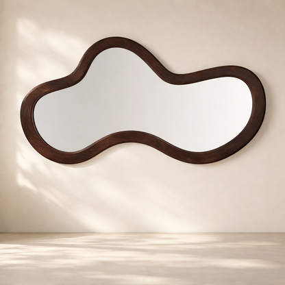 Oblique Acacia Wood Mirror