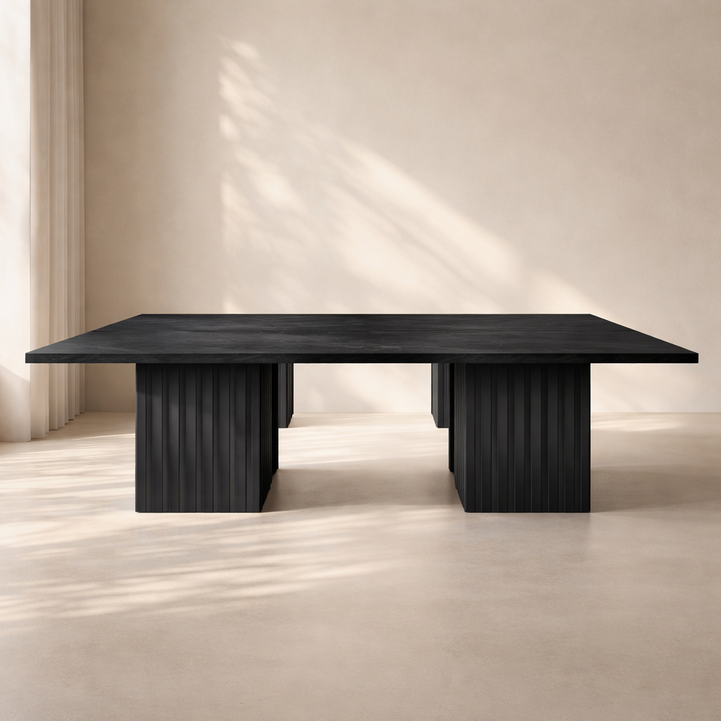 Belinda 108" Solid Wood And Oak Veneer Modular Dining Table